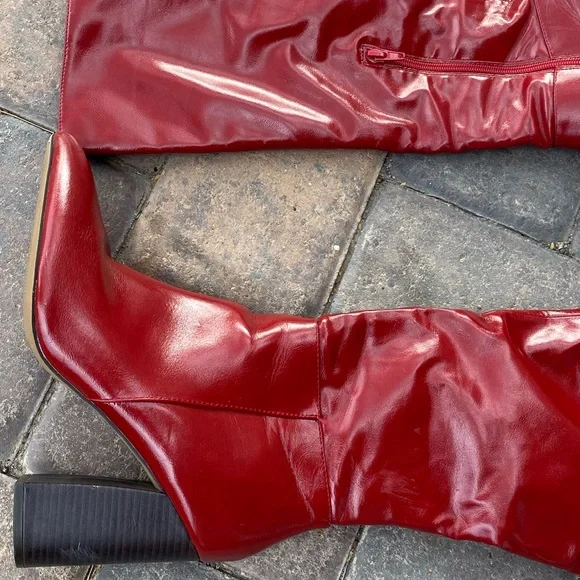 Cherry Red Cowgirl Boots Heeled Boots Riding boots - Picture 2 of 8